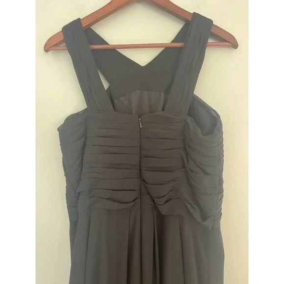 Bill Levkoff Leighton Formal Dress Black Chiffon Halter A-line Princess Size 16 - Picture 9 of 16